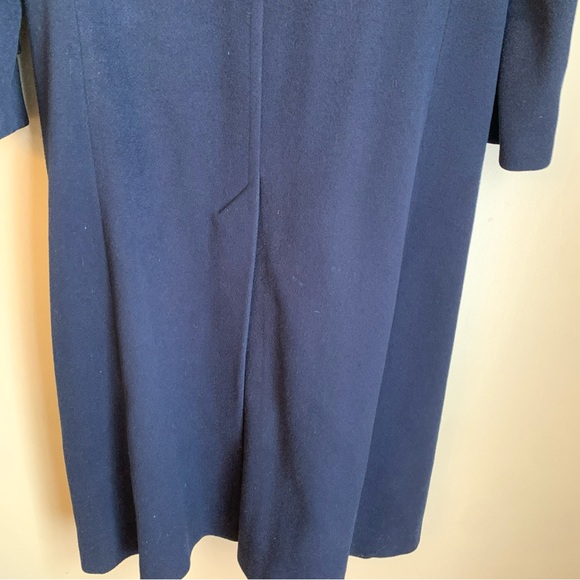 Vtg Forecaster of Boston Double Breasted Navy Wool Coat W12 Lined Matching Scarf - Picture 8 of 12